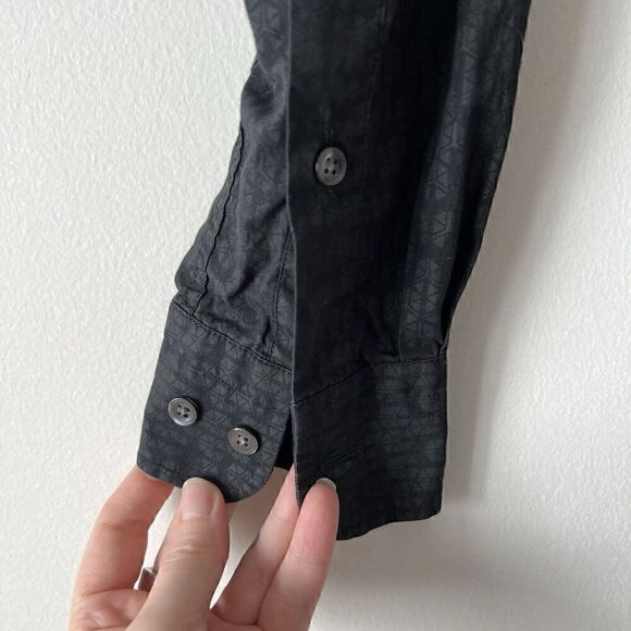 J Lindeberg Men's Dani Slim Fit Shirt Size S Blue Green Geometric Astronomical - Picture 5 of 7